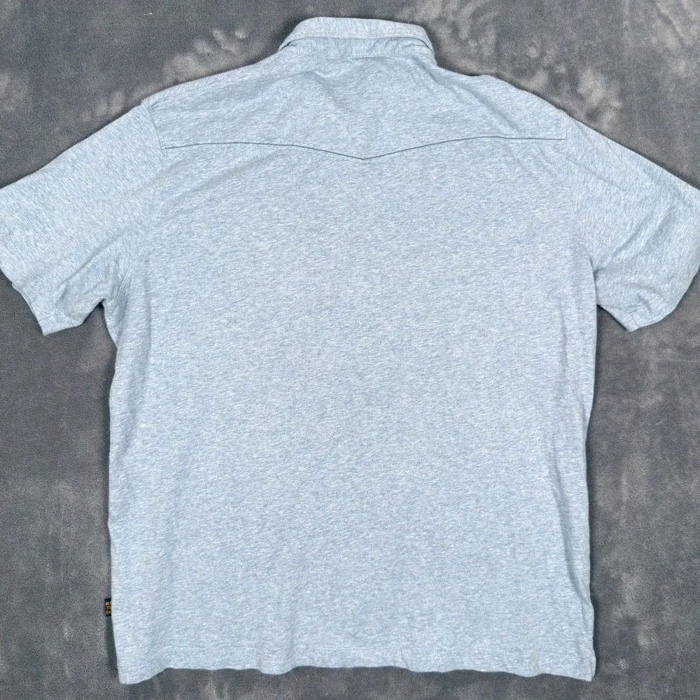 Howler Brothers Ranchero Polo Shirt Mens XL Blue Knit Pearl Snap Western Golf